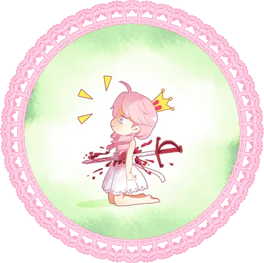 Elodie being run through by a sword.