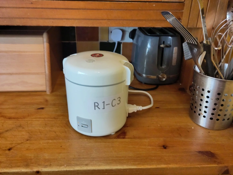 R1-C3 on my countertop with its friend the toaster behind it.