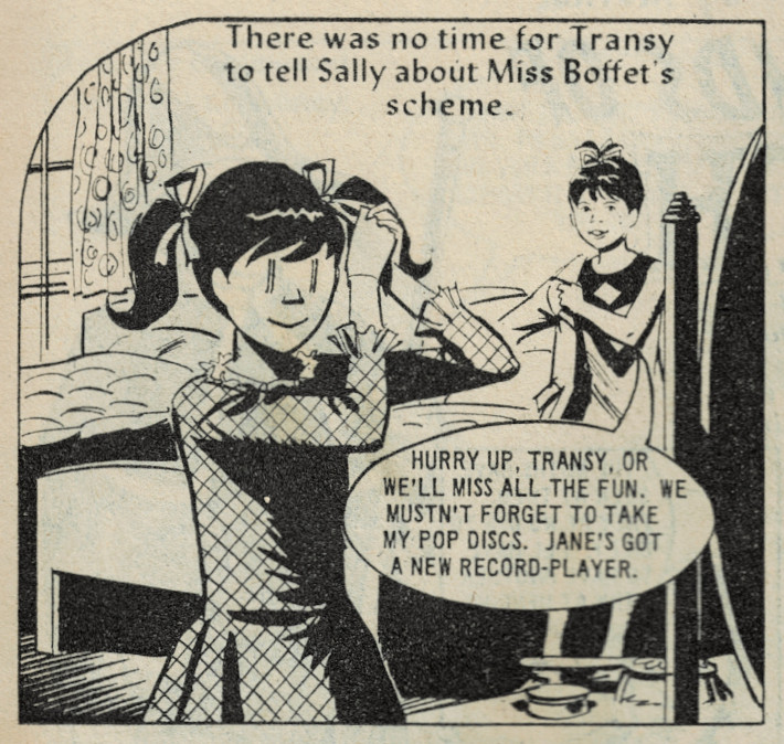 Transy getting dressed up with her sister Sally.